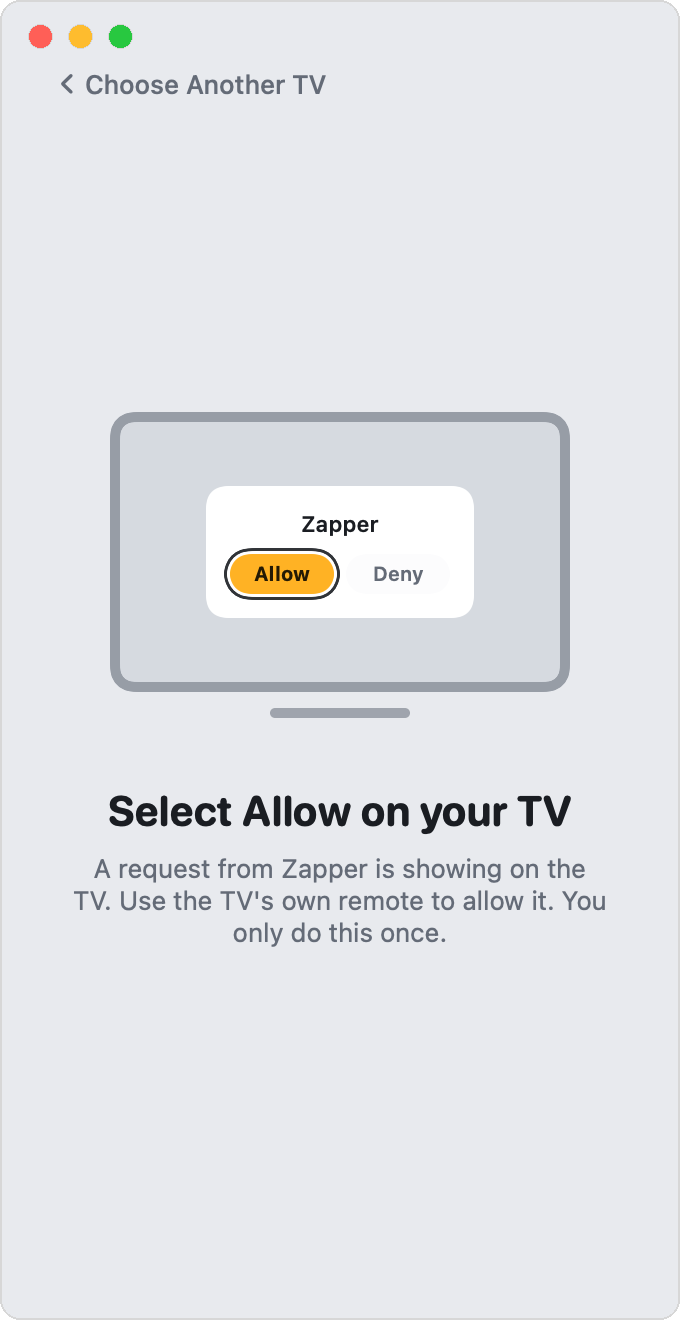 Aprobar en el televisor
